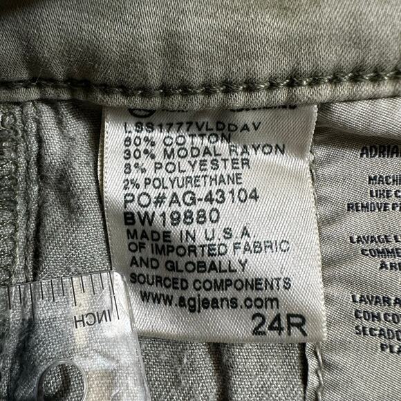 Adriano Goldschmied Farrah Faux Leather Skinny Ankle Coated Jeans Green 24R USA - Picture 10 of 12